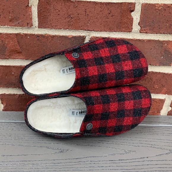 Birkenstock Shoes - Birkenstock Zermatt Wool Felt Plaid Slipper 37 N